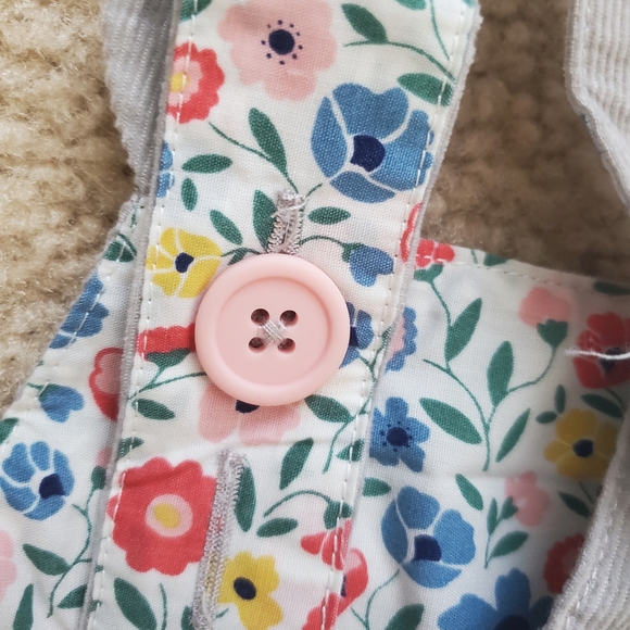 Mini Boden Gray Bunny Corduroy Overall Dress Kids 3-4 - Picture 6 of 8